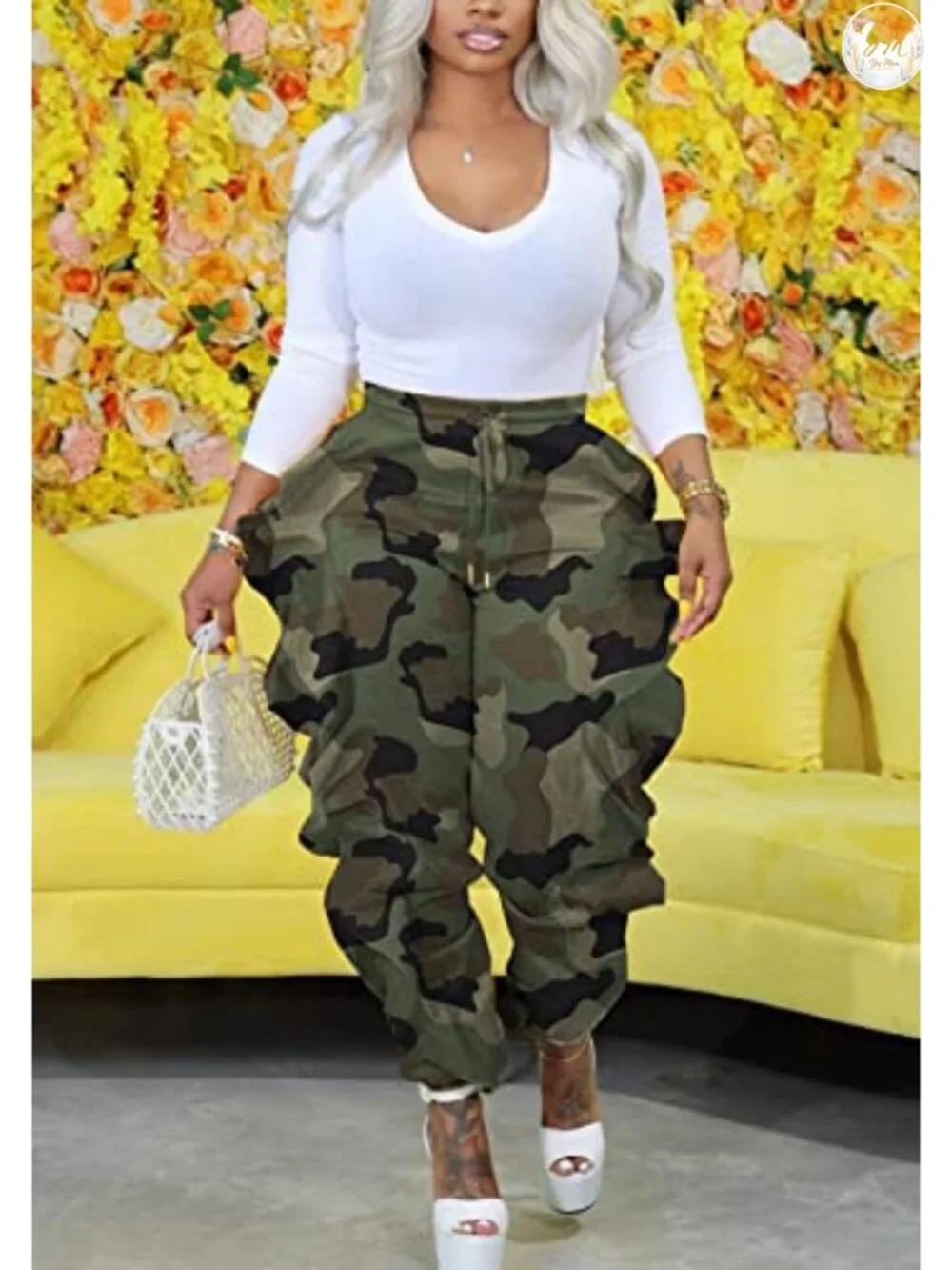 High Waisted Baggy Balloon Sweatpants Fringe Women Plus Size